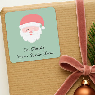 Étiquette de cadeau de Père Noël mignonne Autoco
