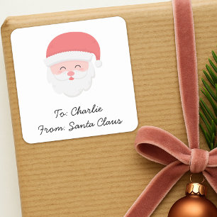 Étiquette de cadeau de Père Noël mignonne   Autoco
