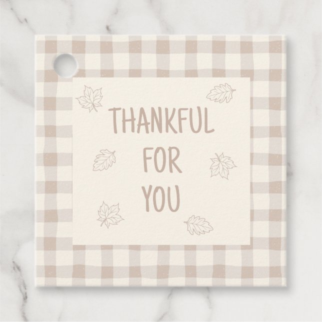 Étiquette de cadeau de remerciement de Thanksgivin (Devant)