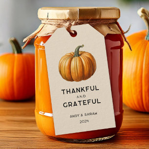 Étiquette de cadeau de Thanksgiving reconnaissant