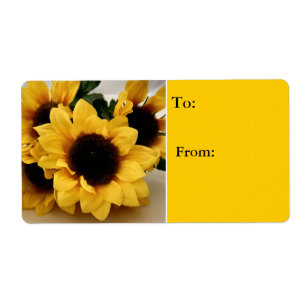 Étiquette de cadeau de tournesol