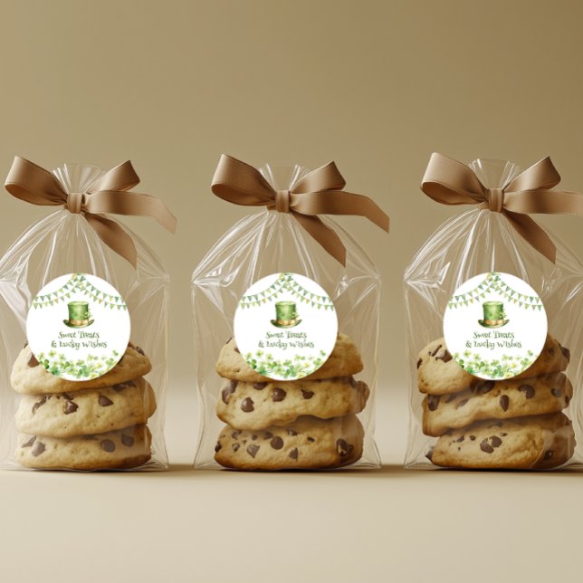 Étiquette de cadeau de trèfle vert pour la fête de (St Patrick’s Day Party Green Clover Gift Label)