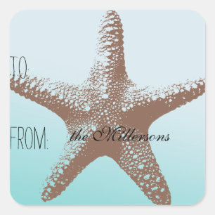 Étiquette de cadeau d'étoiles de mer
