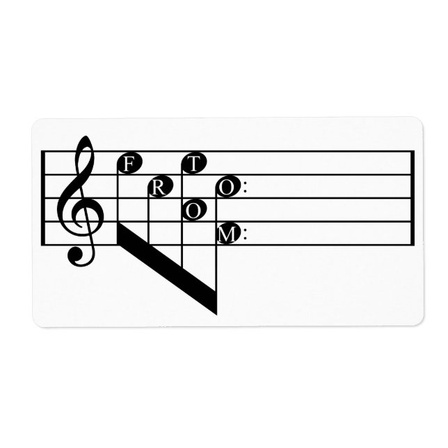 Étiquette De Cadeau Du Personnel De Musique Testez (Devant)