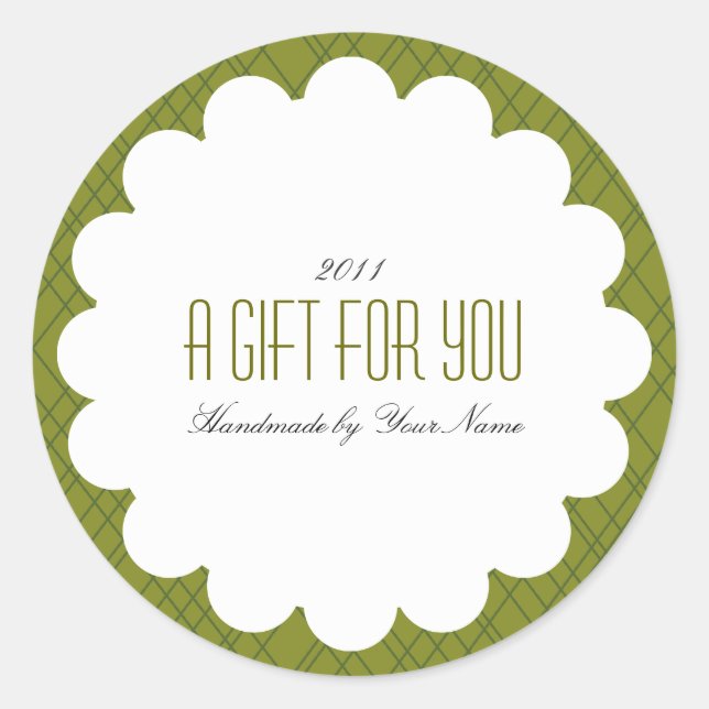 Étiquette de cadeau en vert (Devant)
