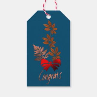 Étiquette de cadeau Félicitations Fleur de Bronze