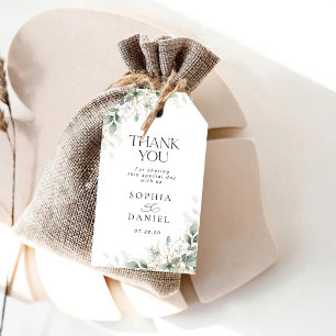Étiquette de cadeau florale Élégante verdure