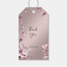 Étiquette de cadeau florale rose délicate