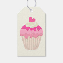 Étiquette de cadeau générique Cupcake rose