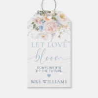 Étiquette de cadeau Hargrove Blue Floral Let Love