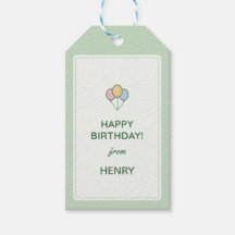 Étiquette de cadeau "Joyeux Anniversaire de" Nom