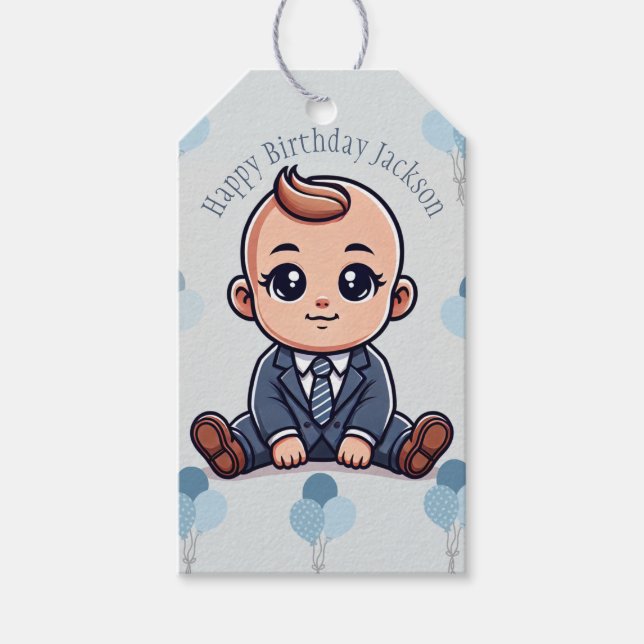 Étiquette de cadeau personnalisée Baby Boss pour f (Devant)