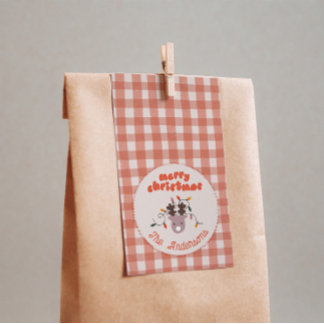 Étiquette de cadeau personnalisée de rennes de Noë