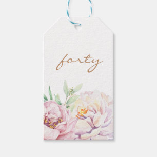 Étiquette de cadeau personnalisée minimaliste flor