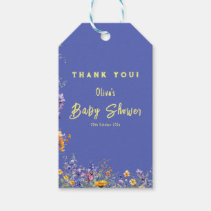 Étiquette de cadeau pour Baby Shower Wildflowers