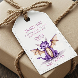 Étiquette de cadeau pour une baby shower Dragon