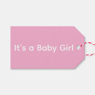 Étiquette de Cadeau Rose et Blanc C'est une Fille