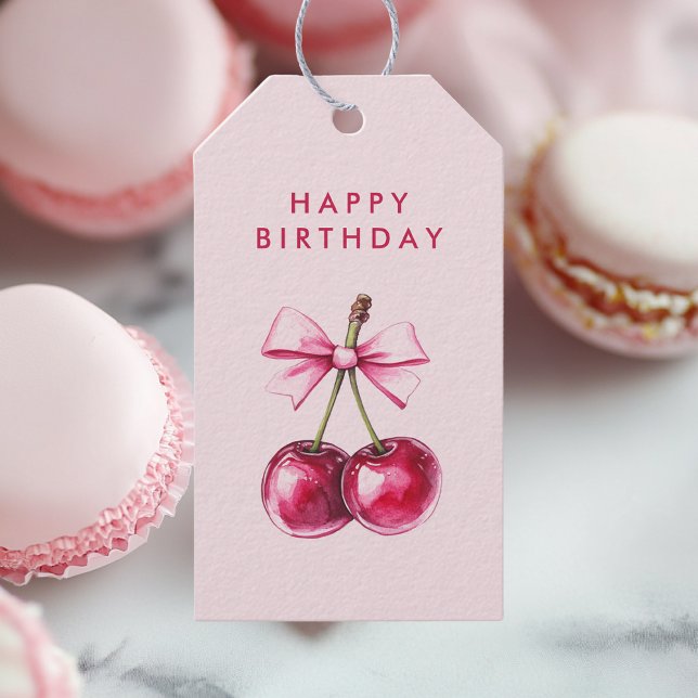 Étiquette de Cadeau Rose Joyeux Anniversaire Ceris (Créateur téléchargé)