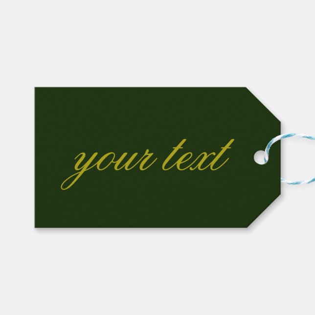 Étiquette de cadeau vert forêt (Devant (Horizontal))