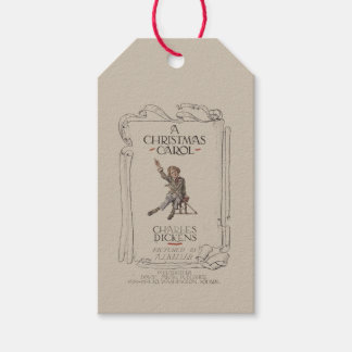 Étiquette de cadeau vintage Dickens Un chant de No
