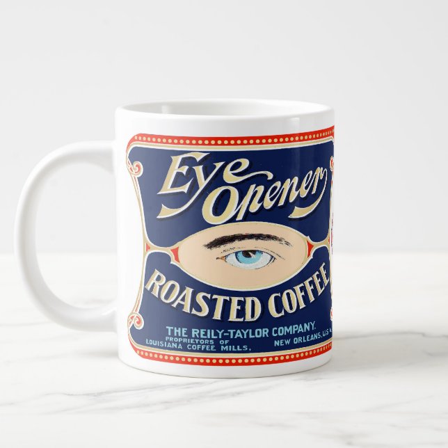 Étiquette de café Fabled Open d'Oeil Jumbo Mug (Gauche)