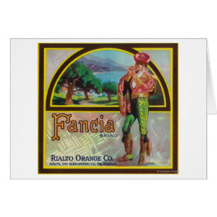 Étiquette de caisse d'agrume de marque de Fancia