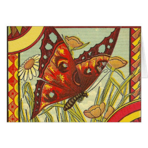 Étiquette de caisse Papillon Rouge - Carte