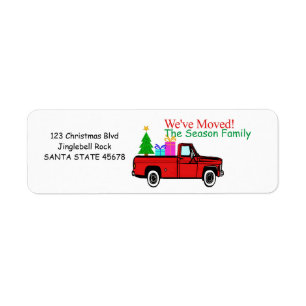 Étiquette de camion et de Noël d'arbre