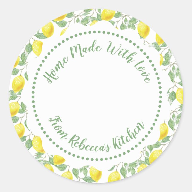 Étiquette de canne à confiture maison |Motif citro (Devant)