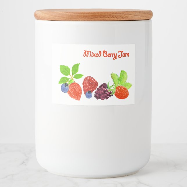 Étiquette de canne à la confiture de Berry mixte (Devant)