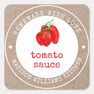 Étiquette de canne à la sauce tomate maison