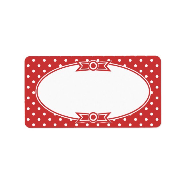 Étiquette de canne à points rouges et blancs (Devant)