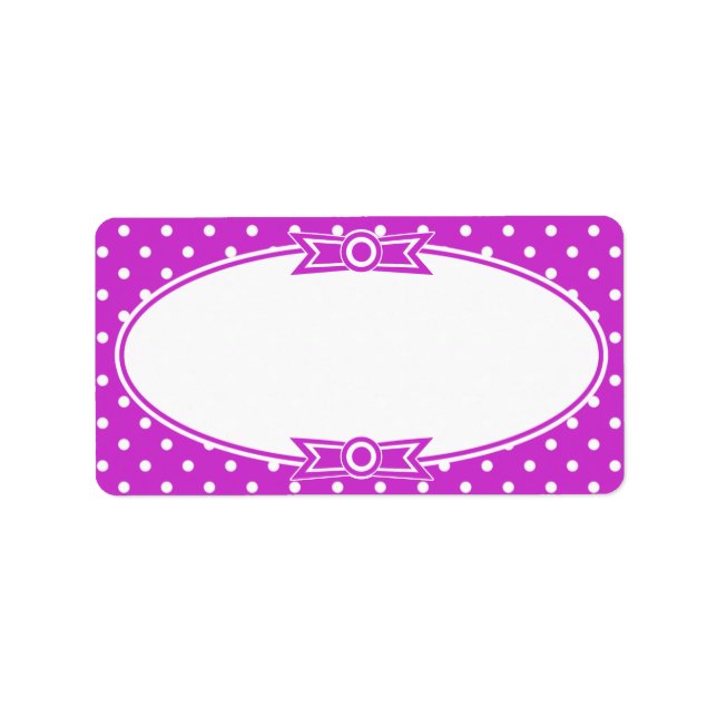 Étiquette de canne à points violets (Devant)