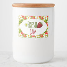 Étiquette de canne de confiture de fraises