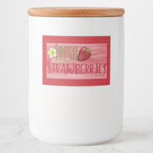 Étiquette de canne de confiture de fraises