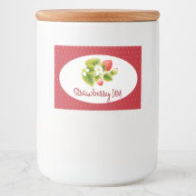 Étiquette de canne de confiture de fraises