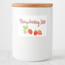 Étiquette de canne de confiture de fraises