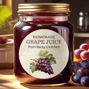 Étiquette de canning de jus de raisin vintage fait