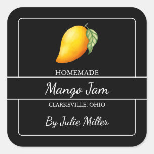Étiquette de Carré de confiture de mangue maison n