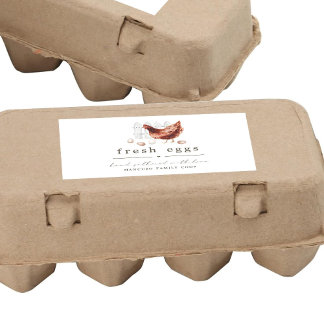 Étiquette de carton à œufs de ferme ou de poulaill