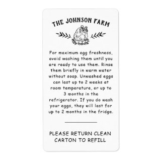 Étiquette de carton de retour de manipulation d'œu