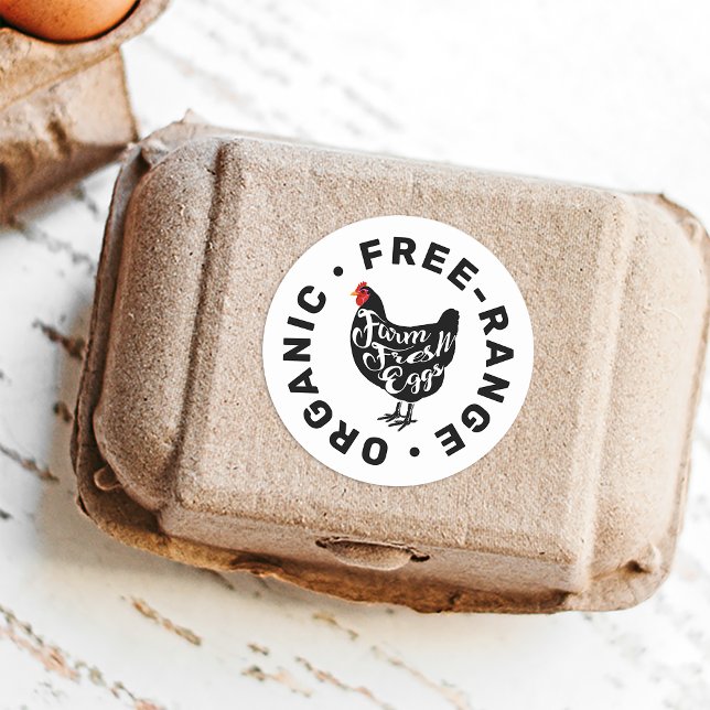 Étiquette de carton en silhouette de poulet de la  (Créateur téléchargé)