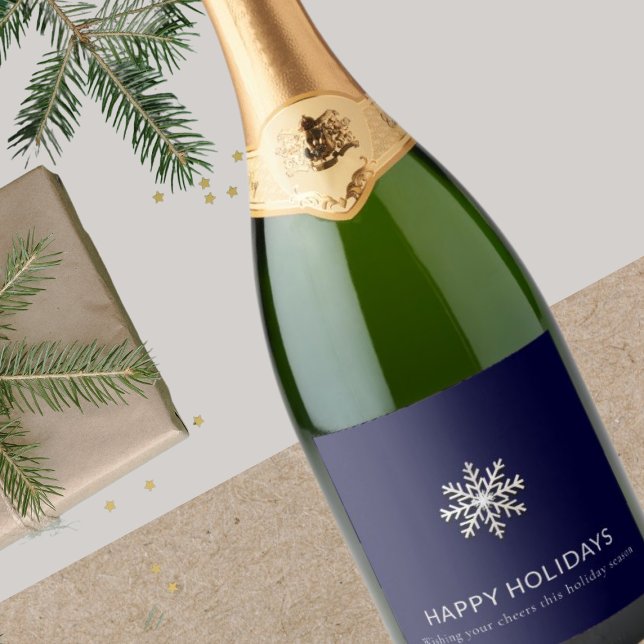 Étiquette de champagne de vacances Snowflake (Créateur téléchargé)