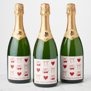 Étiquette de Champagne pour Mariage Ruban Rouge Ce
