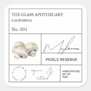 Étiquette de champignon apothécaire