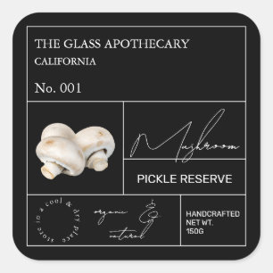 Étiquette de champignon apothécaire