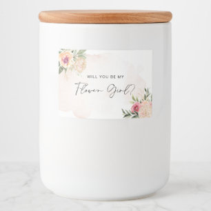 Étiquette de chandelle  de pivoine et de fleurs d'