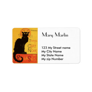 Étiquette de chat noir,