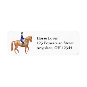 Étiquette de cheval de dressage
