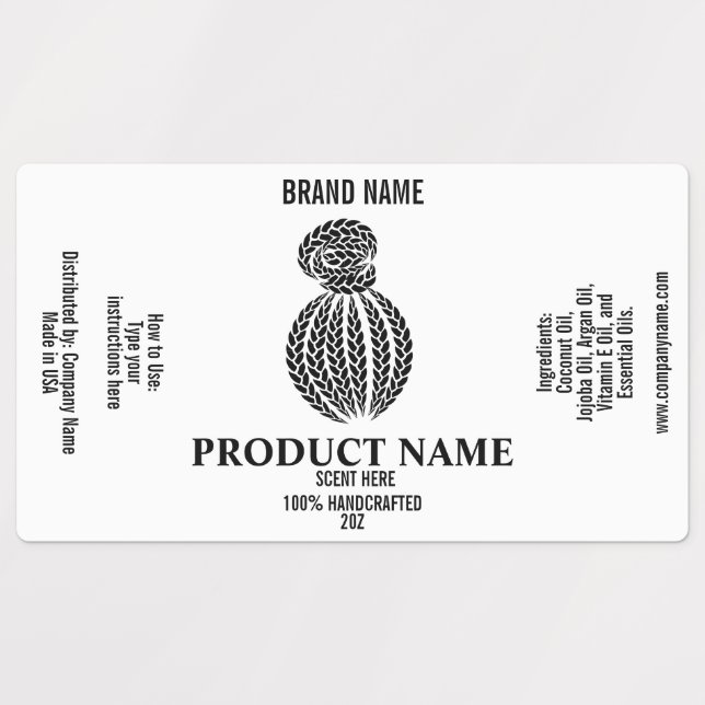 Étiquette de cheveux modèle  (Design 1)